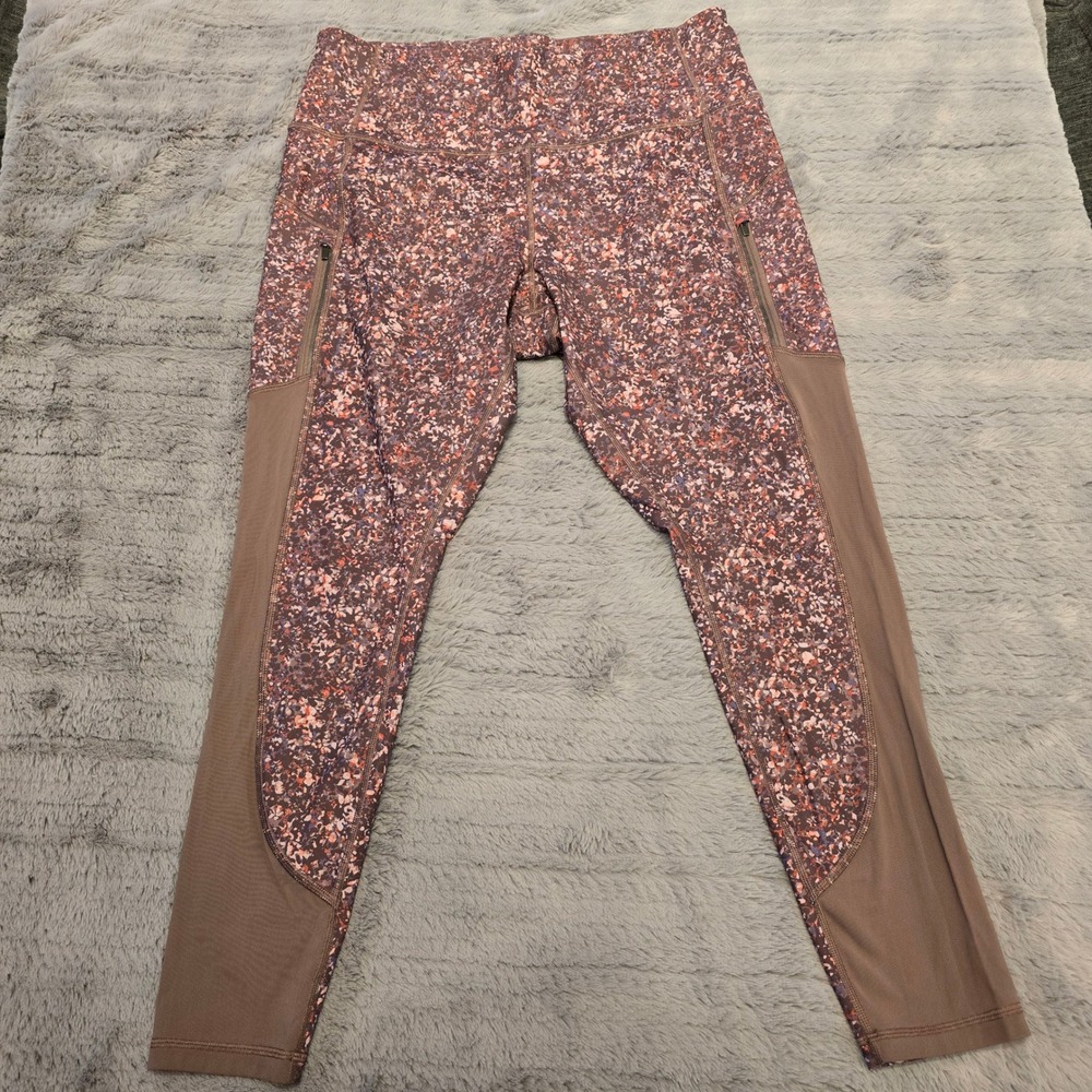 Athleta Rainier Printed Mesh Tight 2X Purple Multi Color‎ Leggings 657546-00